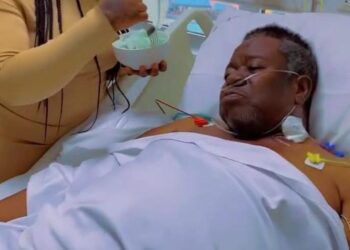 First video of Mr Ibu in hospital after amputation breaks hearts