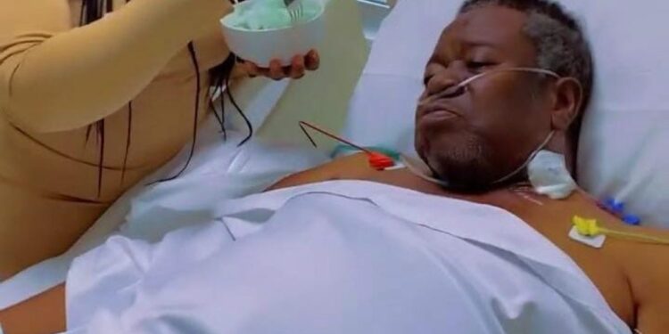 First video of Mr Ibu in hospital after amputation breaks hearts