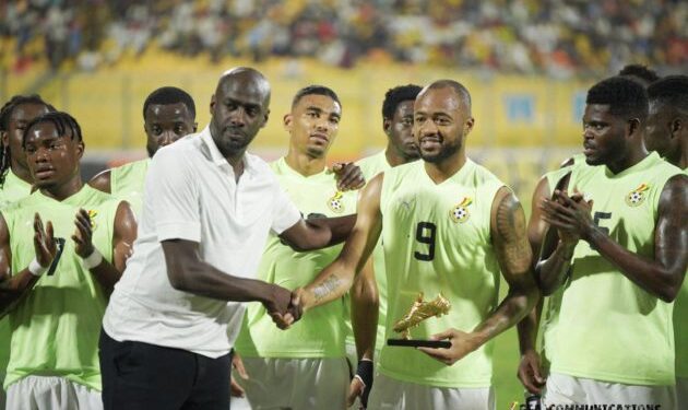 Jordan Ayew honoured for making 100th appearances in Black Stars win over CAR