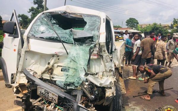 Firefighters rescue driver trapped after accident at Suhum