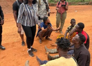 Hannah Bissiw, Atiwa West DCE lead operation to arrest 10 illegal miners